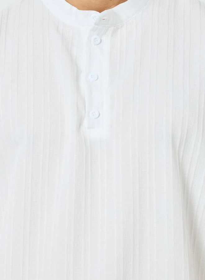Take Two  Men White Textured T-Shirt and Shorts Co-Ords for Men | Best Price UAE